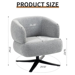 Cuddle-style leisure swivel sofa chair, suitable for balconies, studies and living rooms,  grey