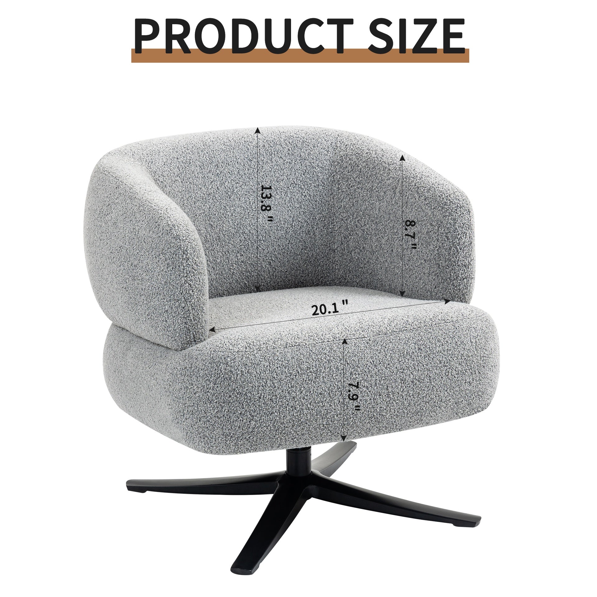 Cuddle-style leisure swivel sofa chair, suitable for balconies, studies and living rooms,  grey