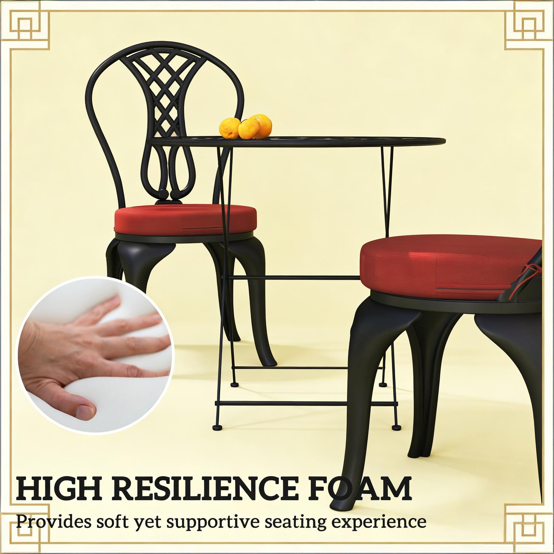 Soft Dining Chair Cushions,Set of 4 Round Seat Cushions
