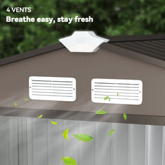 Brown  83.75" L x 51.25" W x 72.75" H Outdoor Storage Shed, Garden Tool House for Backyard Patio