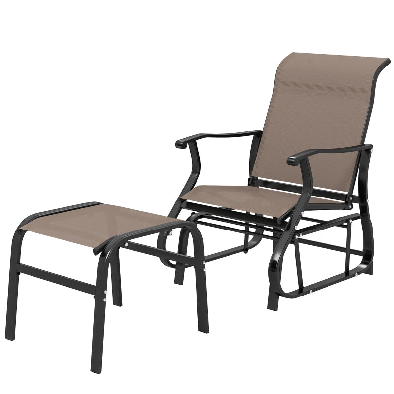 Modern High Back Glider Chair Set,Outdoor Glider