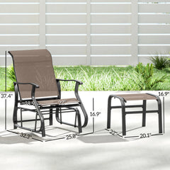 Modern High Back Glider Chair Set,Outdoor Glider