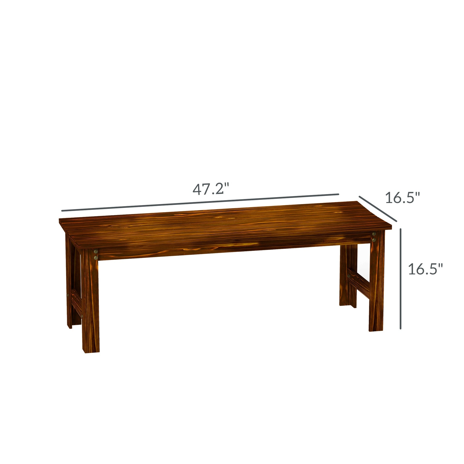 Backless Front Porch Bench,Wood Outdoor Bench