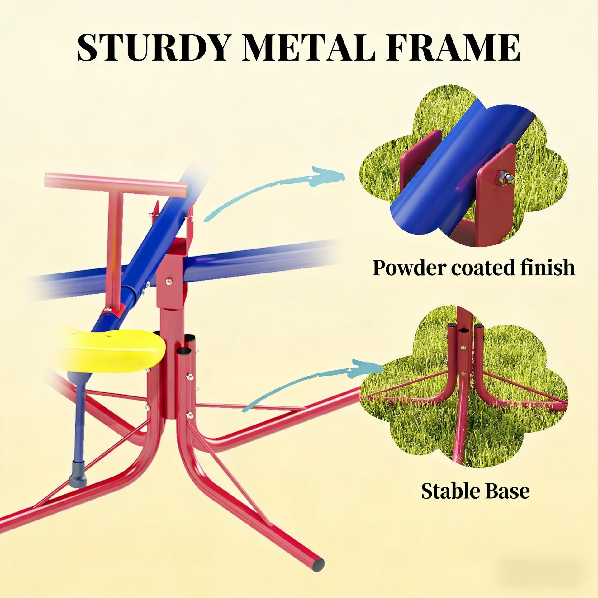 Outdoor Playground Equipment,Kids Seesaw Swivel Teeter Totter