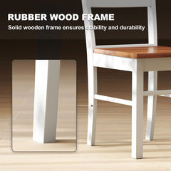 Set of 2 Wood Kitchen Table Chairs with Open Back,Dining Table Chairs