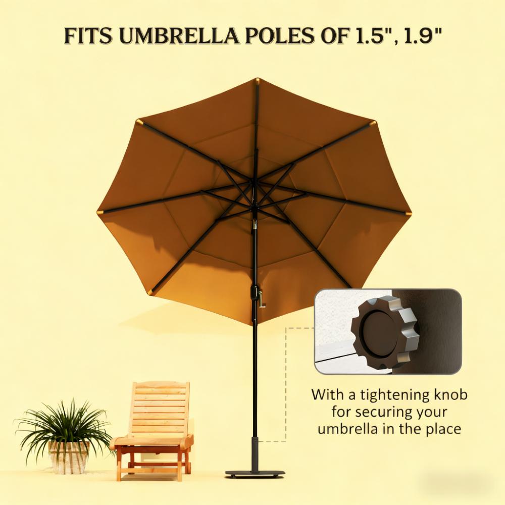 Convenient Metal Umbrella Stand Base with Adjustable Foot Pads,Heavy Duty Patio Umbrella Holder,Square Patio Umbrella Base