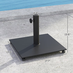 Convenient Metal Umbrella Stand Base with Adjustable Foot Pads,Heavy Duty Patio Umbrella Holder,Square Patio Umbrella Base