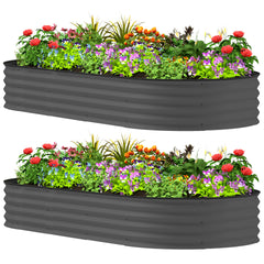 2PCS Raised Beds  7' x 3' x 1' Raised Garden Bed Set