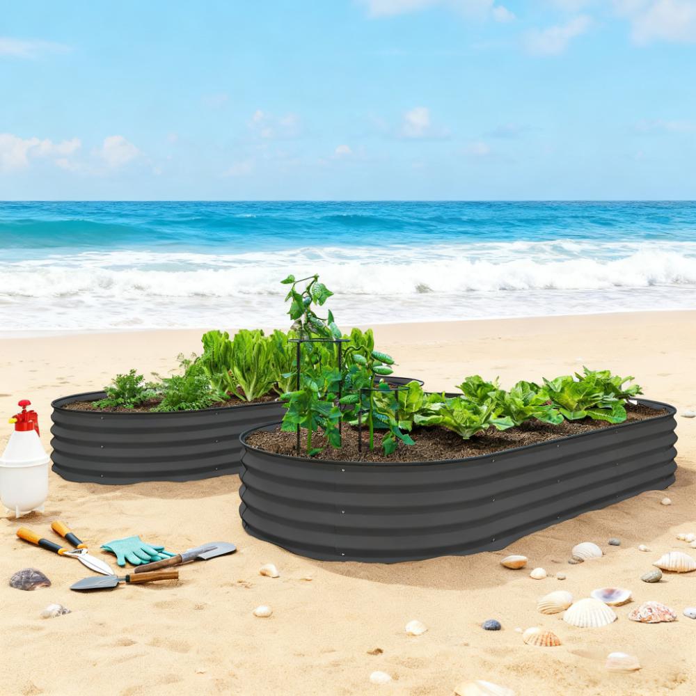 2PCS Raised Beds  7' x 3' x 1' Raised Garden Bed Set