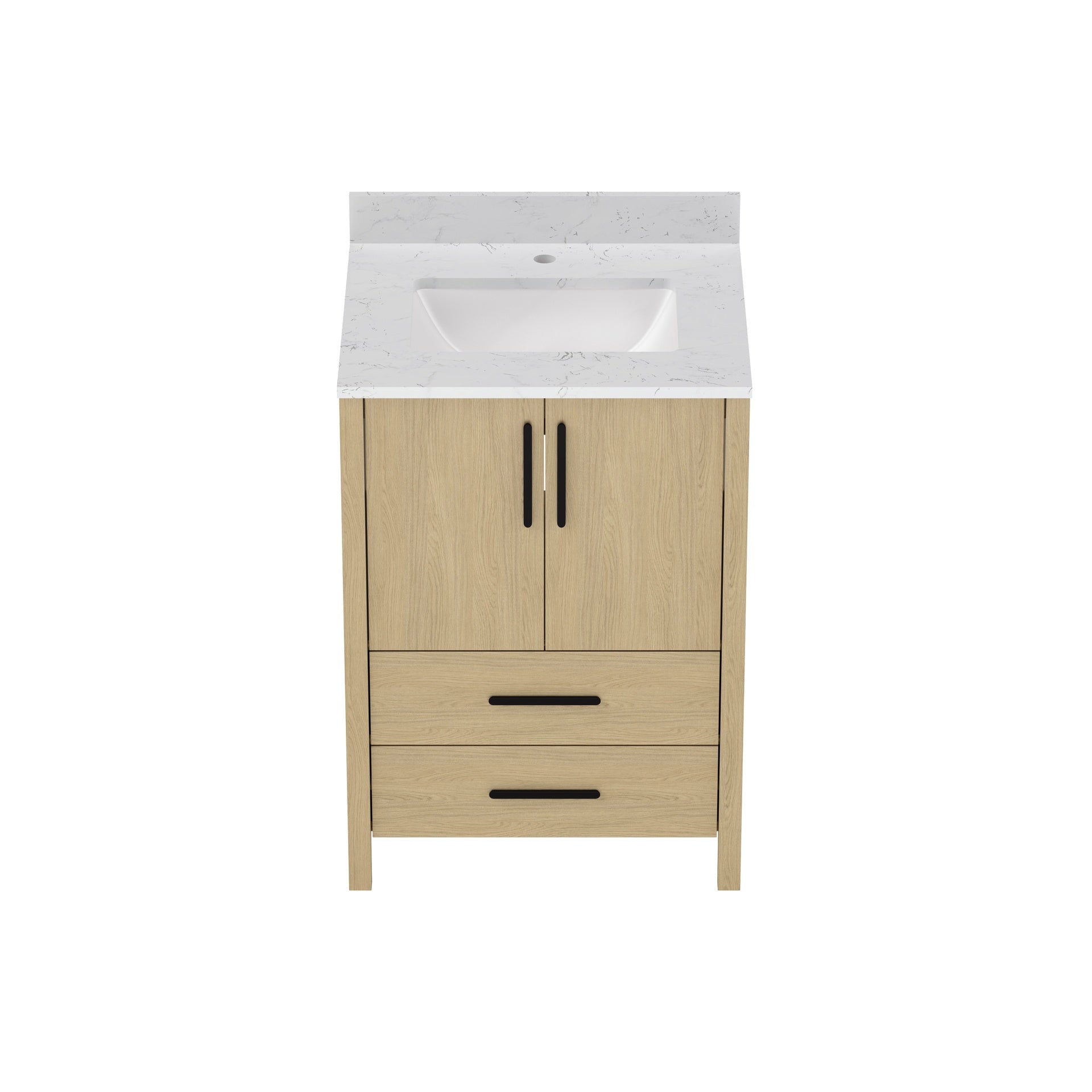 24" Bathroom Vanity Cabinet,Freestangding storage Vanity Cabinet with Countertop & Faucet Hole