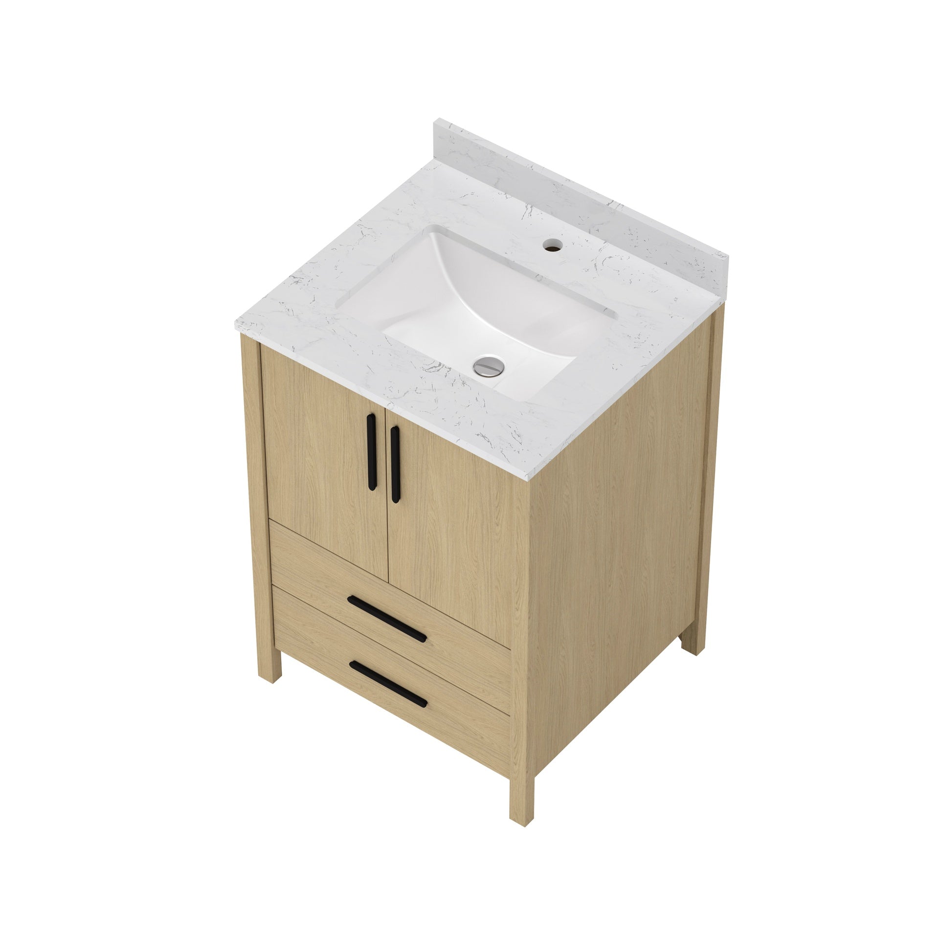 24" Bathroom Vanity Cabinet,Freestangding storage Vanity Cabinet with Countertop & Faucet Hole