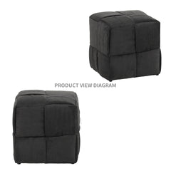 Ottoman Foot Rest Soft and Comfortable Ottoman Square Corduroy Woven Design Sofa Stool (Grey)