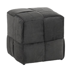 Ottoman Foot Rest Soft and Comfortable Ottoman Square Corduroy Woven Design Sofa Stool (Grey)