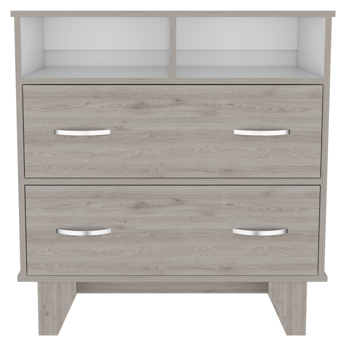 Double Drawer Dresser Arabi, Bedroom, Light Gray / White