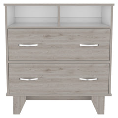 Double Drawer Dresser Arabi, Bedroom, Light Gray / White