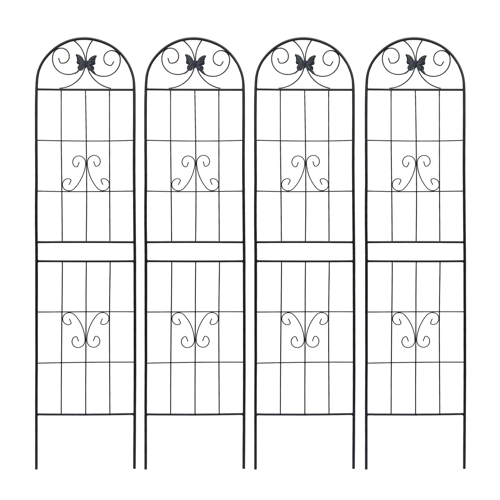 2 Pack Metal Garden Trellis 86.7" x 19.7" Rustproof Trellis for Climbing Plants Outdoor Flower Support Black