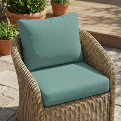 Noah Outdoor Club Chair Cushion Set, Seat Cushion and Back Cushion, Teal