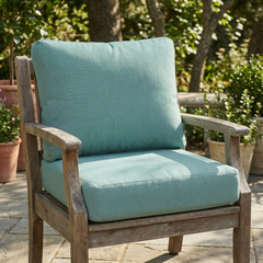 Noah Outdoor Club Chair Cushion Set, Seat Cushion and Back Cushion, Teal