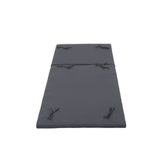 2" THICK CHAISE LOUNGE CUSHION IN DARK GREY - WATERPROOF FOLDABLE 2-SECTION DESIGN-FOR POOLSIDE, PATIO & GARDEN