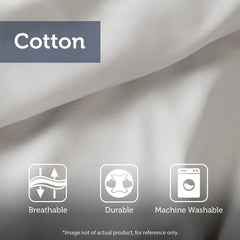 5 Piece Cotton Jaquard Duvet Set White/Grey Full/Queen