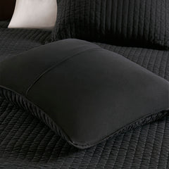 3 Piece Quilt Set Black Full/Queen