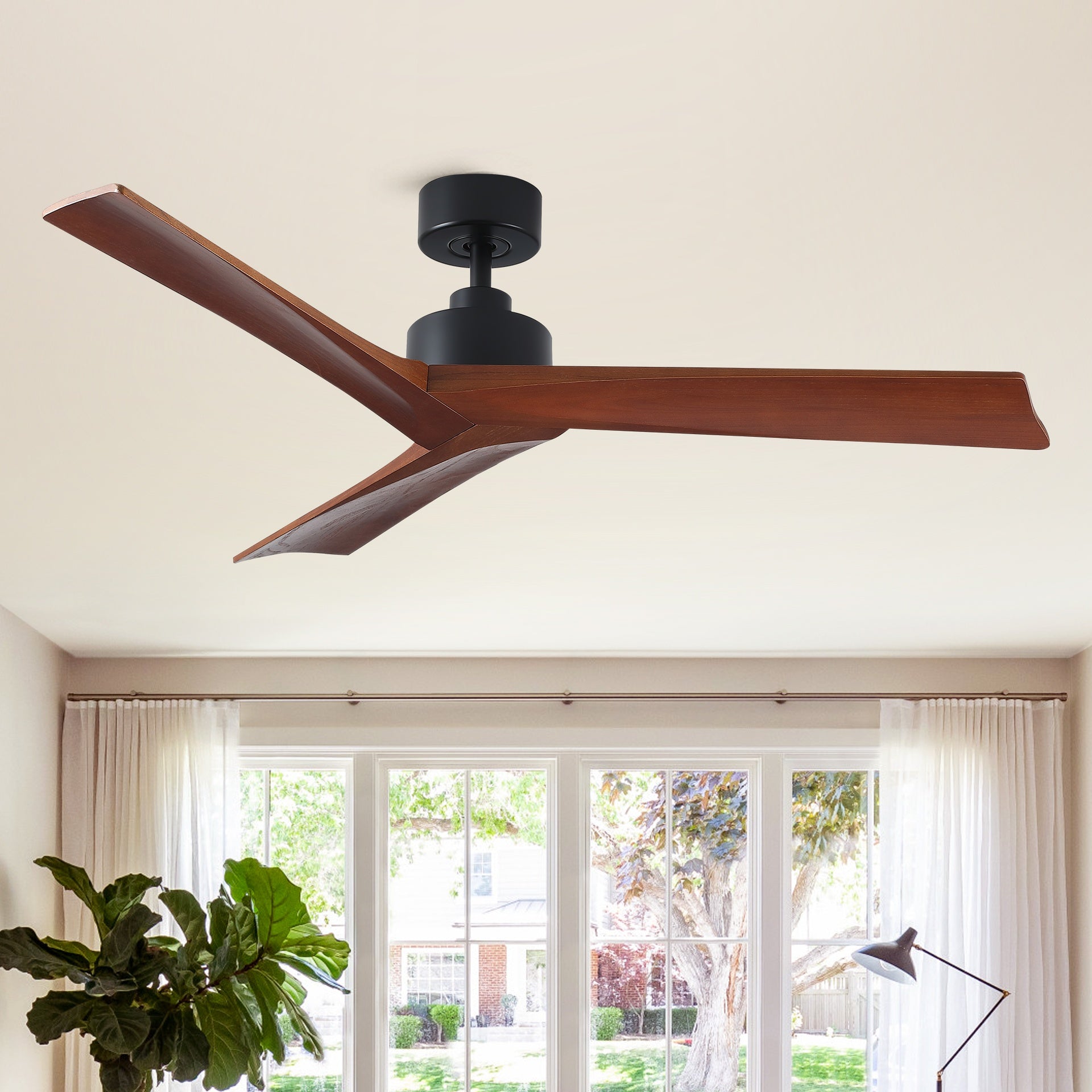 52" Black Lowe Profile Ceiling Fan without Light