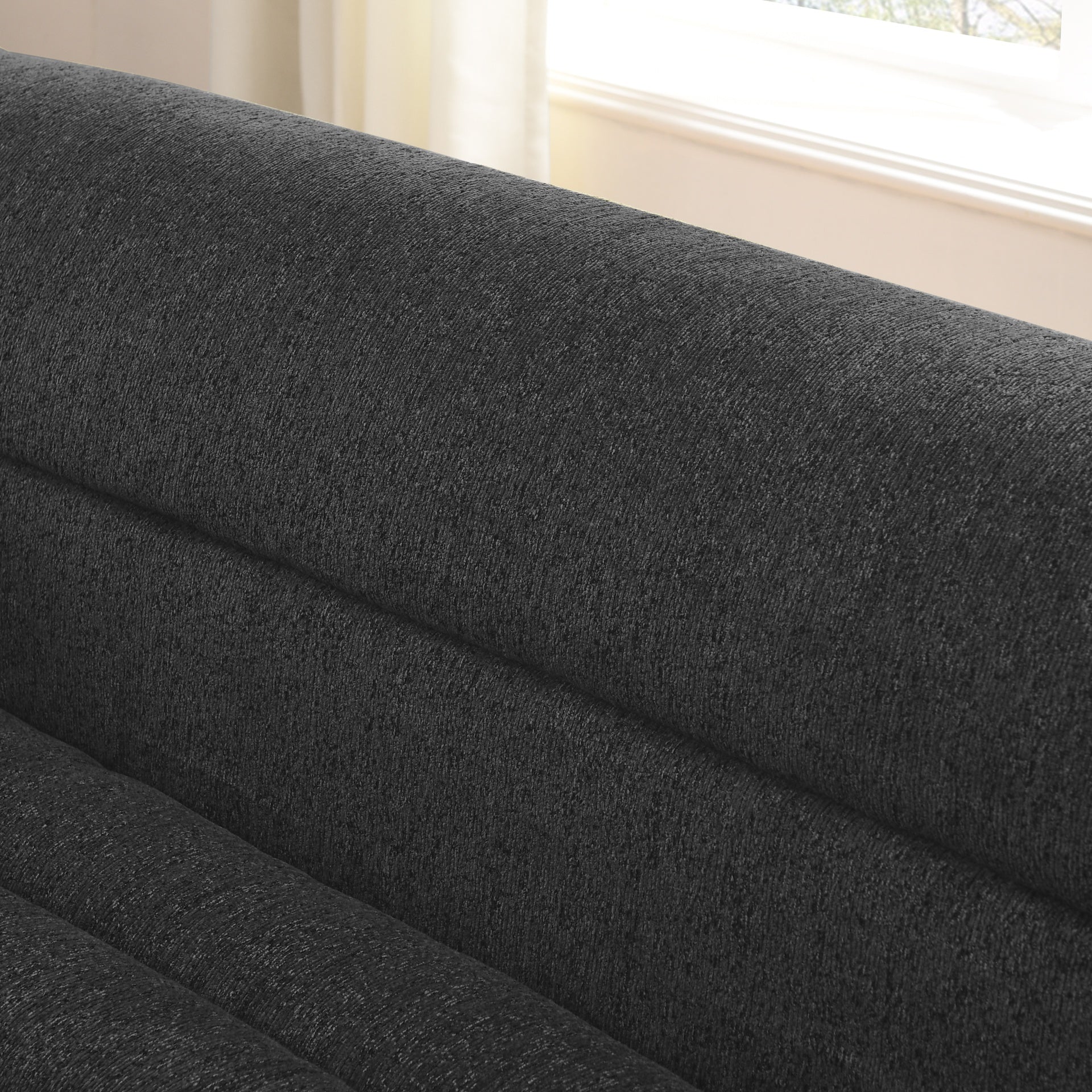 106" L-Shaped Modular Sectional Sofa with Chaise for Living Room, Chenille Upholstered Boneless Couches with Wave-Shaped Armrest, No Pillows Included