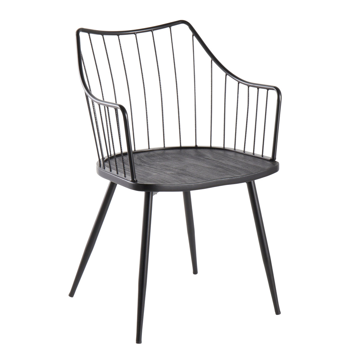 Winston Farmhouse Chair in Black Metal and Black Wood by LumiSource