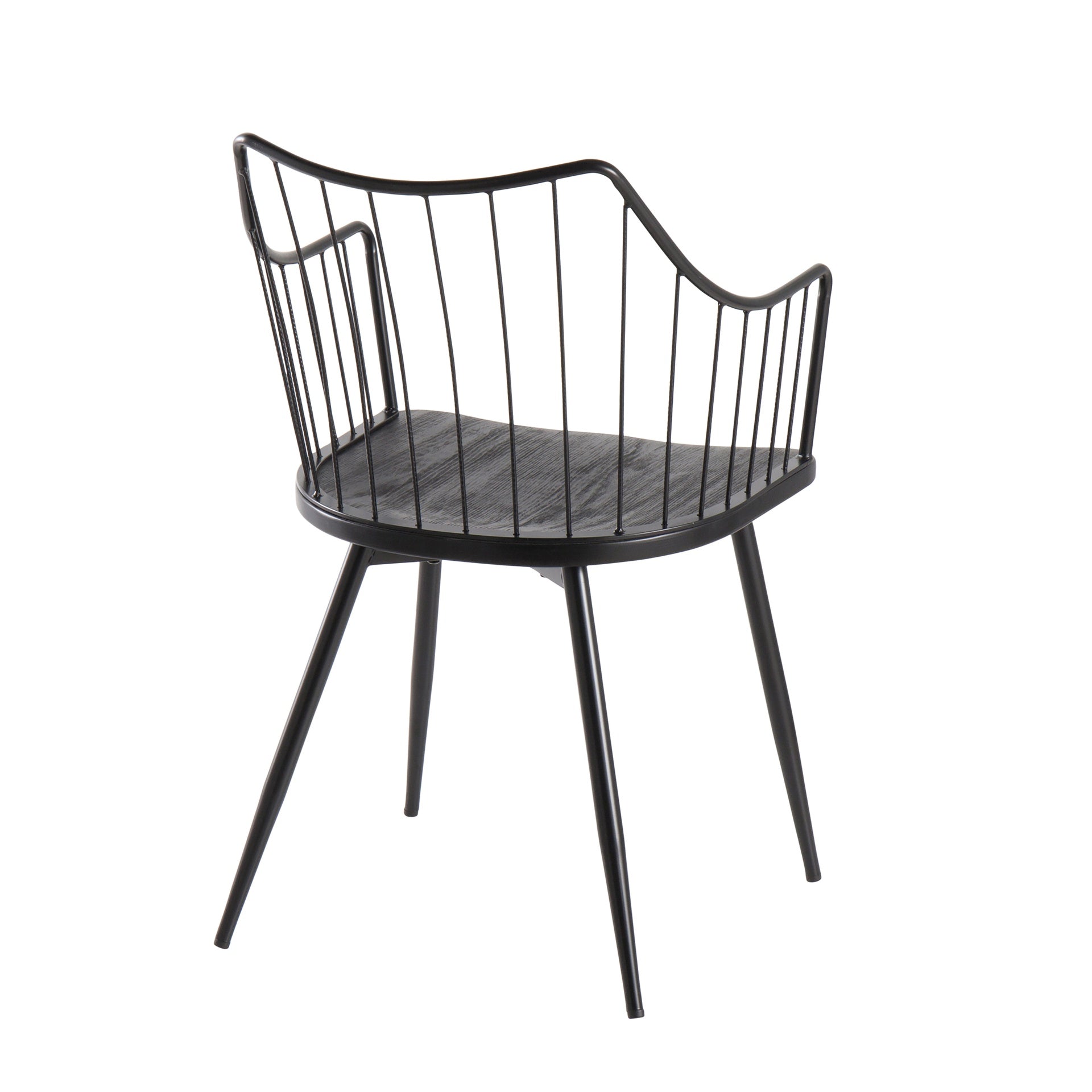 Winston Farmhouse Chair in Black Metal and Black Wood by LumiSource