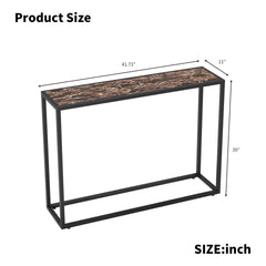 Narrow console table, high-end edge wrapped foyer table, entrance, industrial corridor table, living room, foyer, rural brown and black