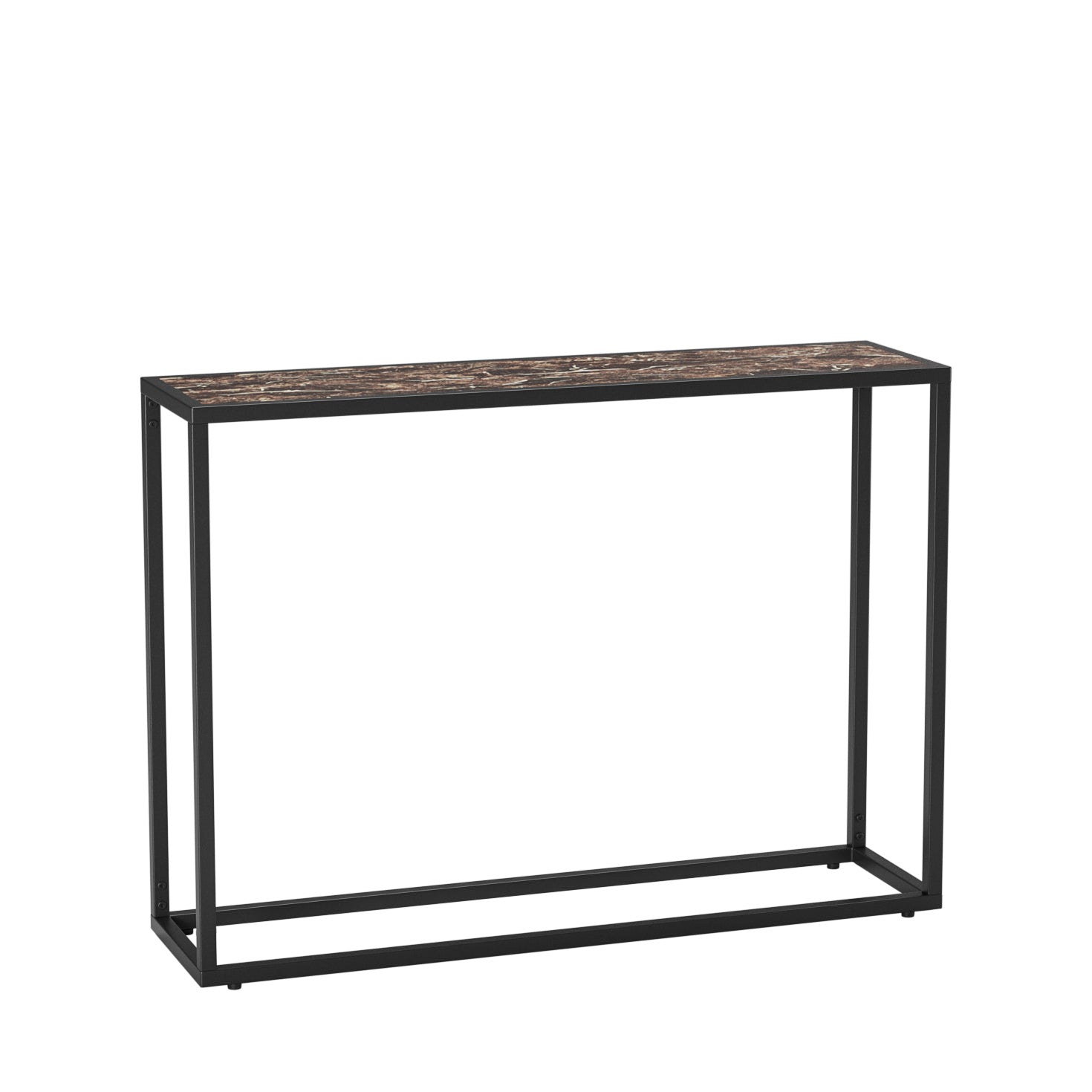 Narrow console table, high-end edge wrapped foyer table, entrance, industrial corridor table, living room, foyer, rural brown and black