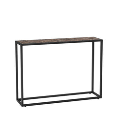 Narrow console table, high-end edge wrapped foyer table, entrance, industrial corridor table, living room, foyer, rural brown and black