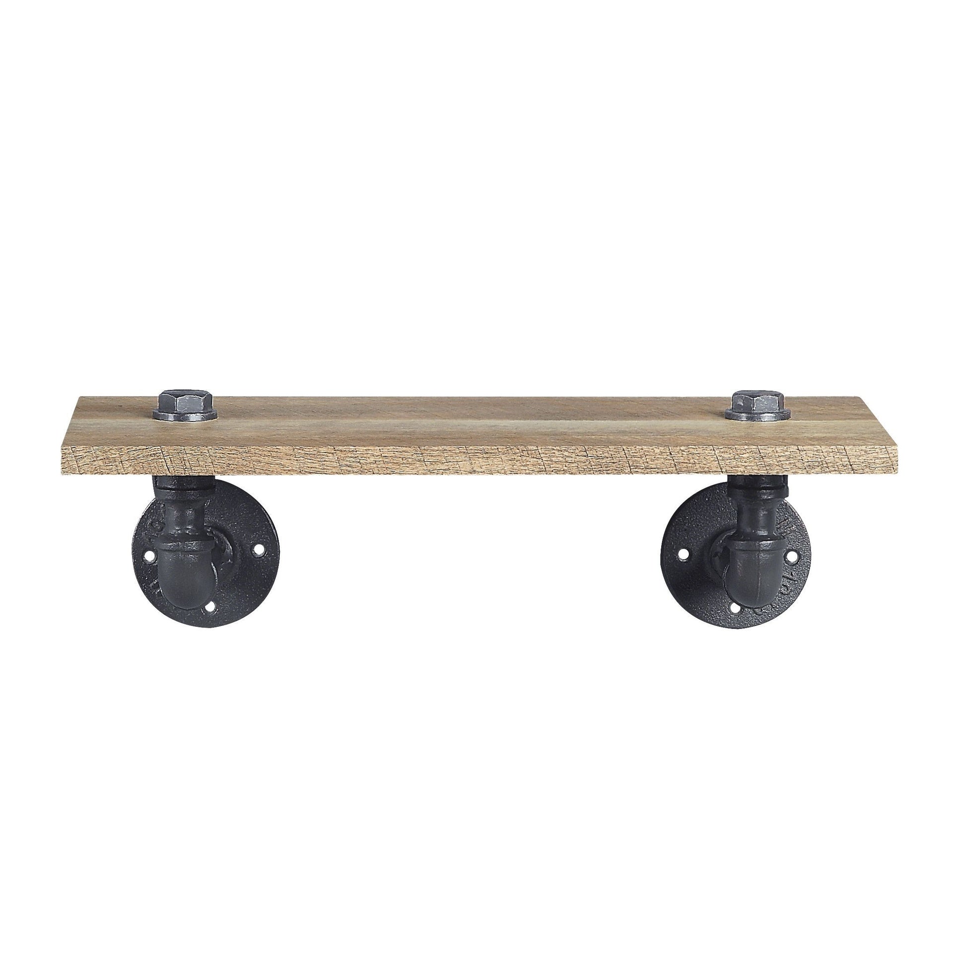 Brantley Oak & Sandy Black Finish Wall Rack