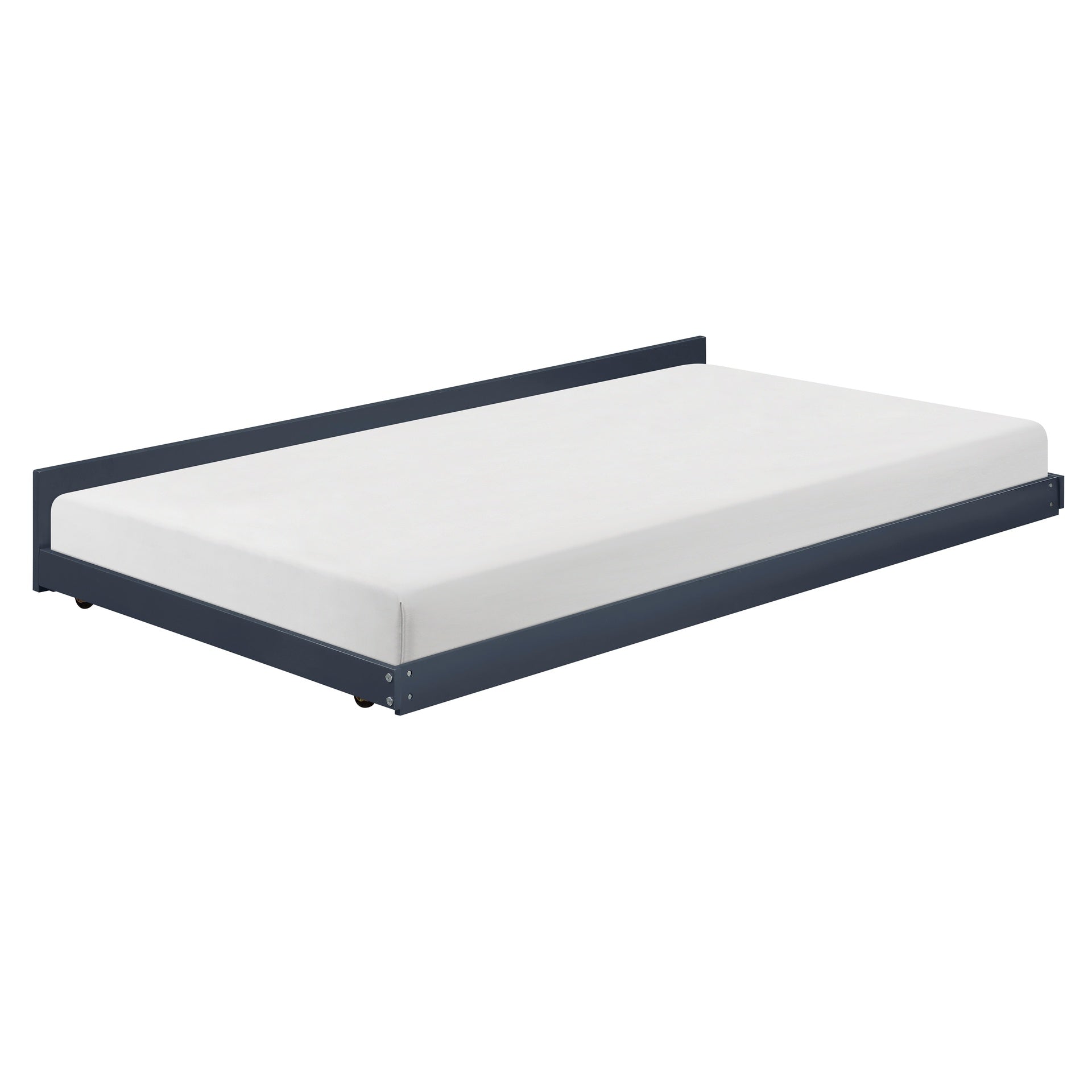 Navy Blue Finish Trundle with Casters Movement Bedroom Furniture 1pc