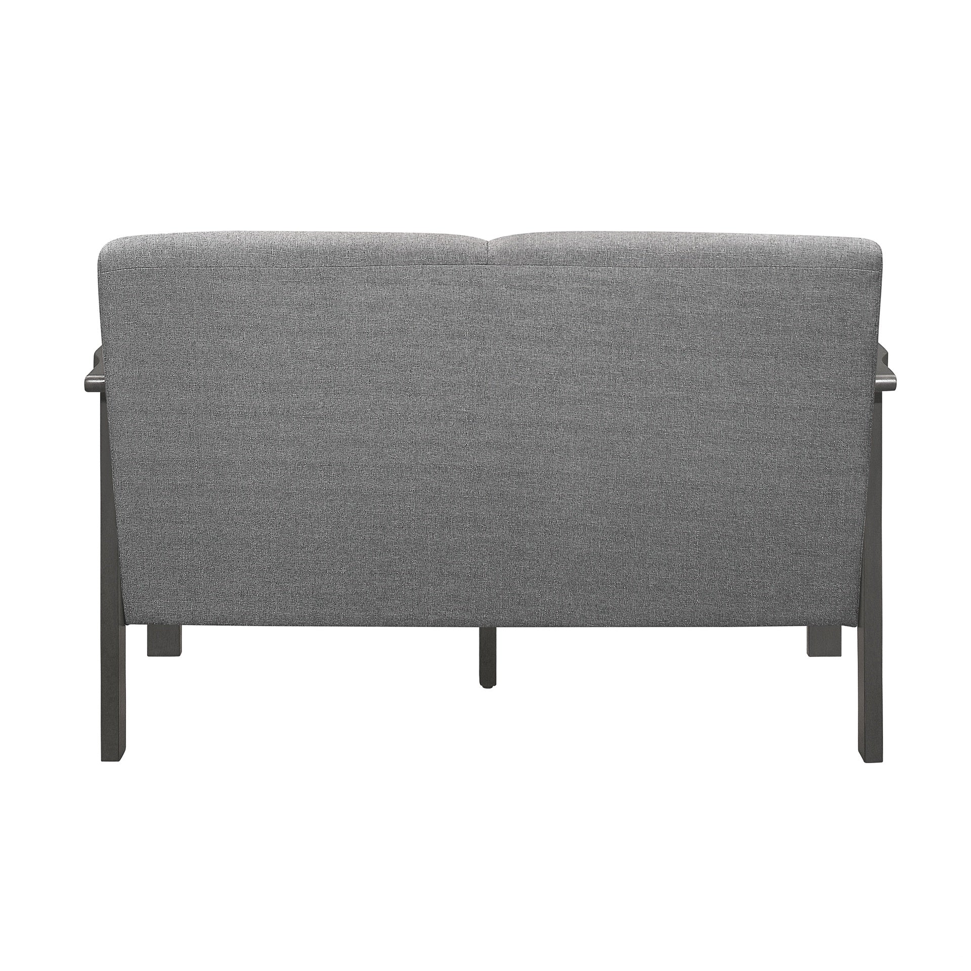 Classic Living Room 1pc Loveseat Gray Cushion Seat and Back Solid Rubberwood Furniture Transitional Style