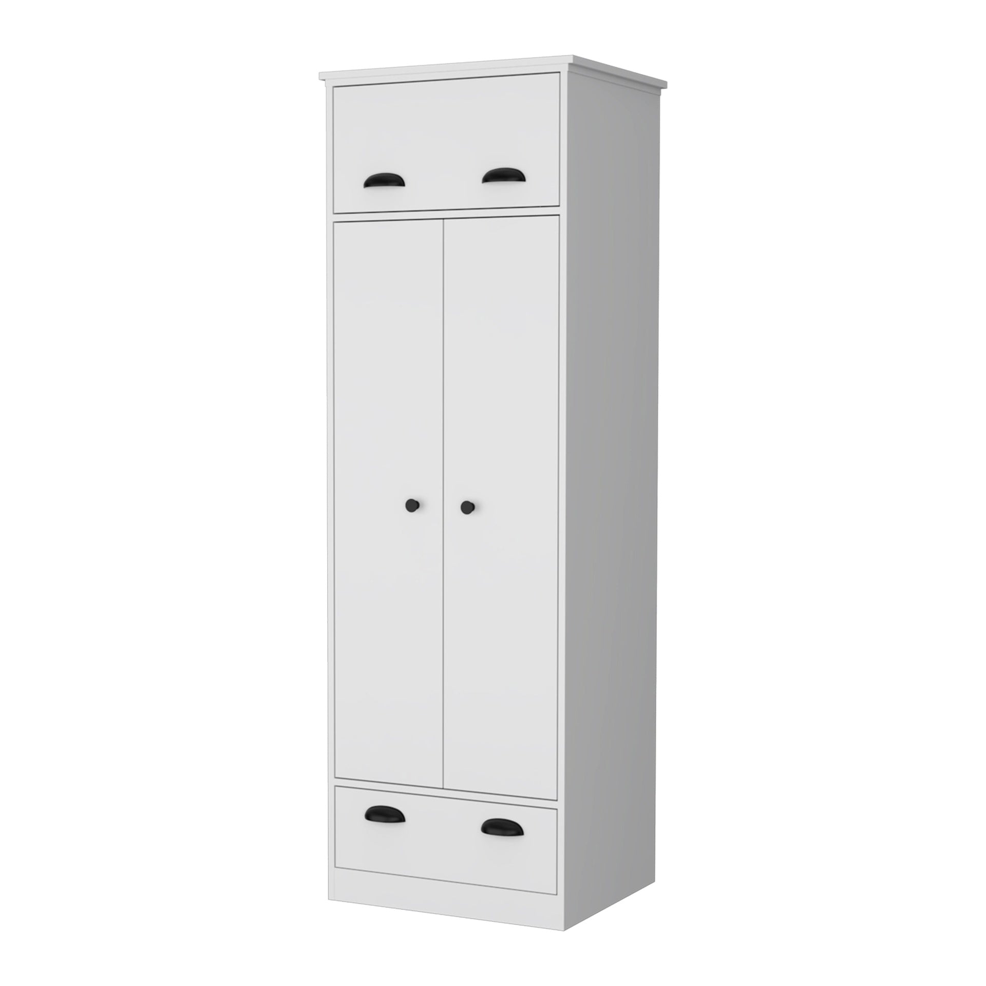 White Double Door and 1-Drawer Armoire