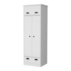 White Double Door and 1-Drawer Armoire