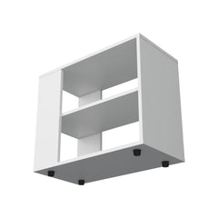 White Side Table in Melamine with Open Storage