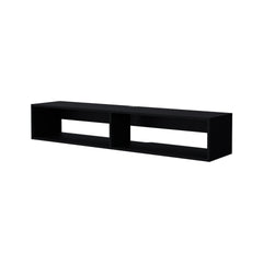 Wenge 2-Shelf Central Floating Media Rack
