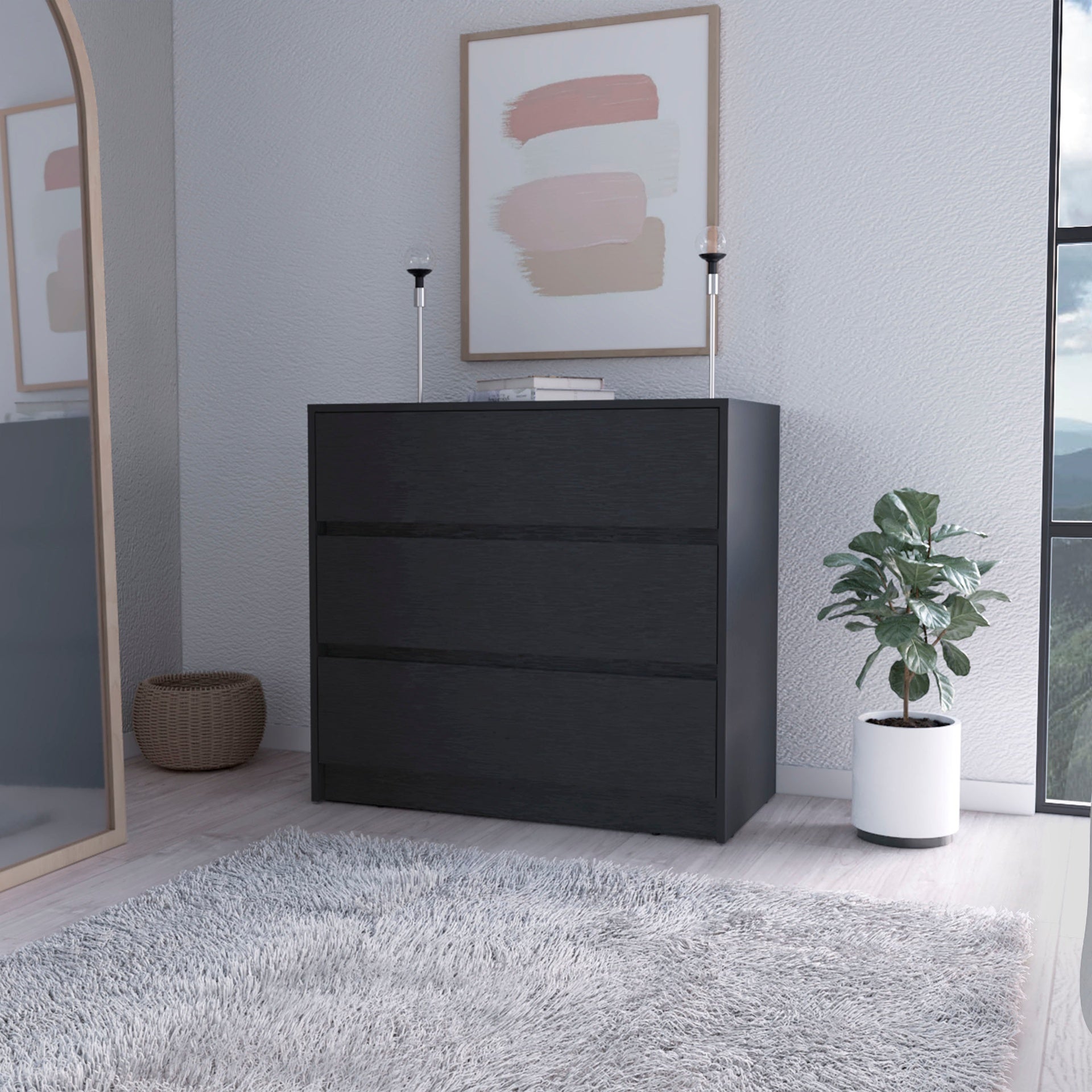 Wenge 3-Drawer Dresser