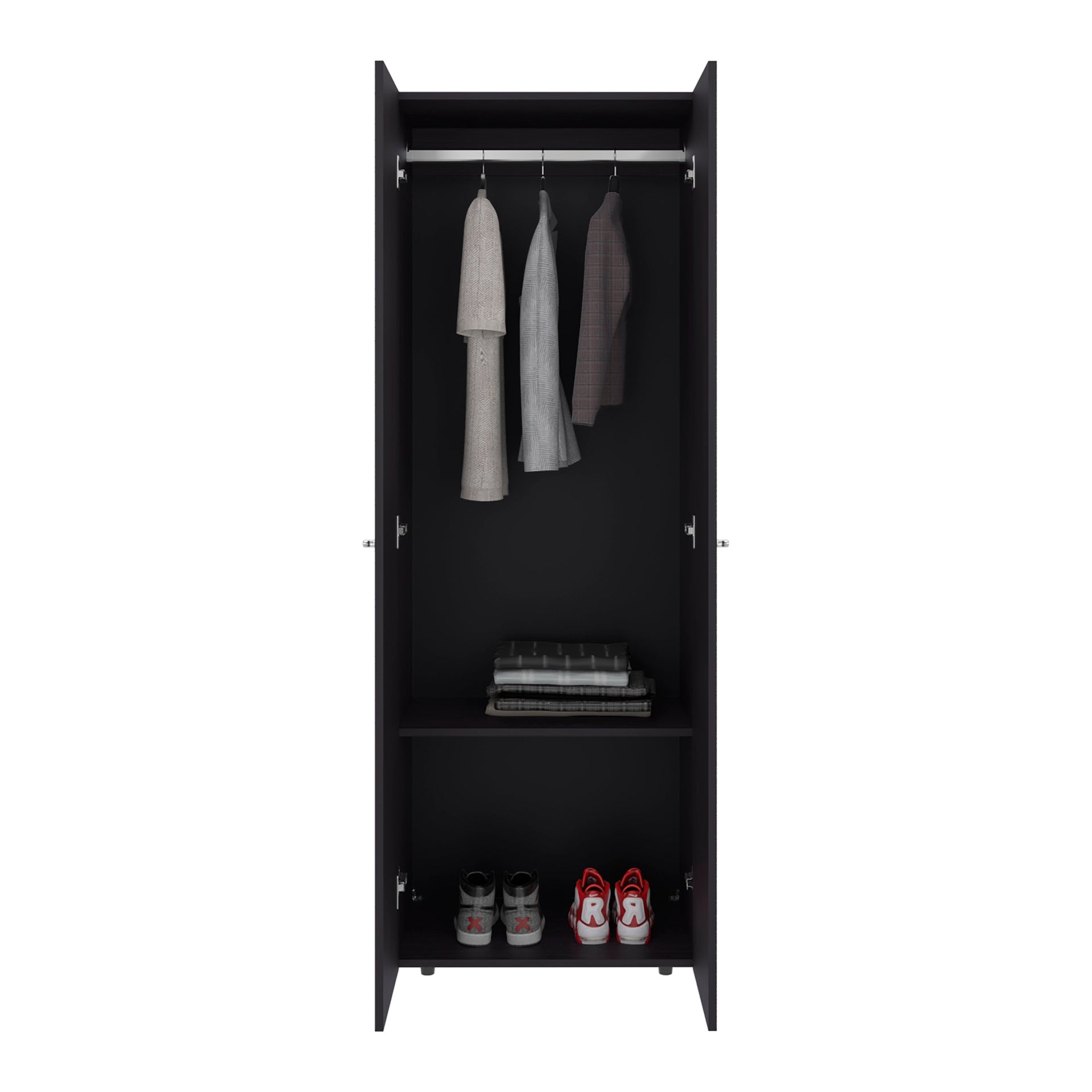 Wenge 2-Door Tall Wardrobe Cabinet
