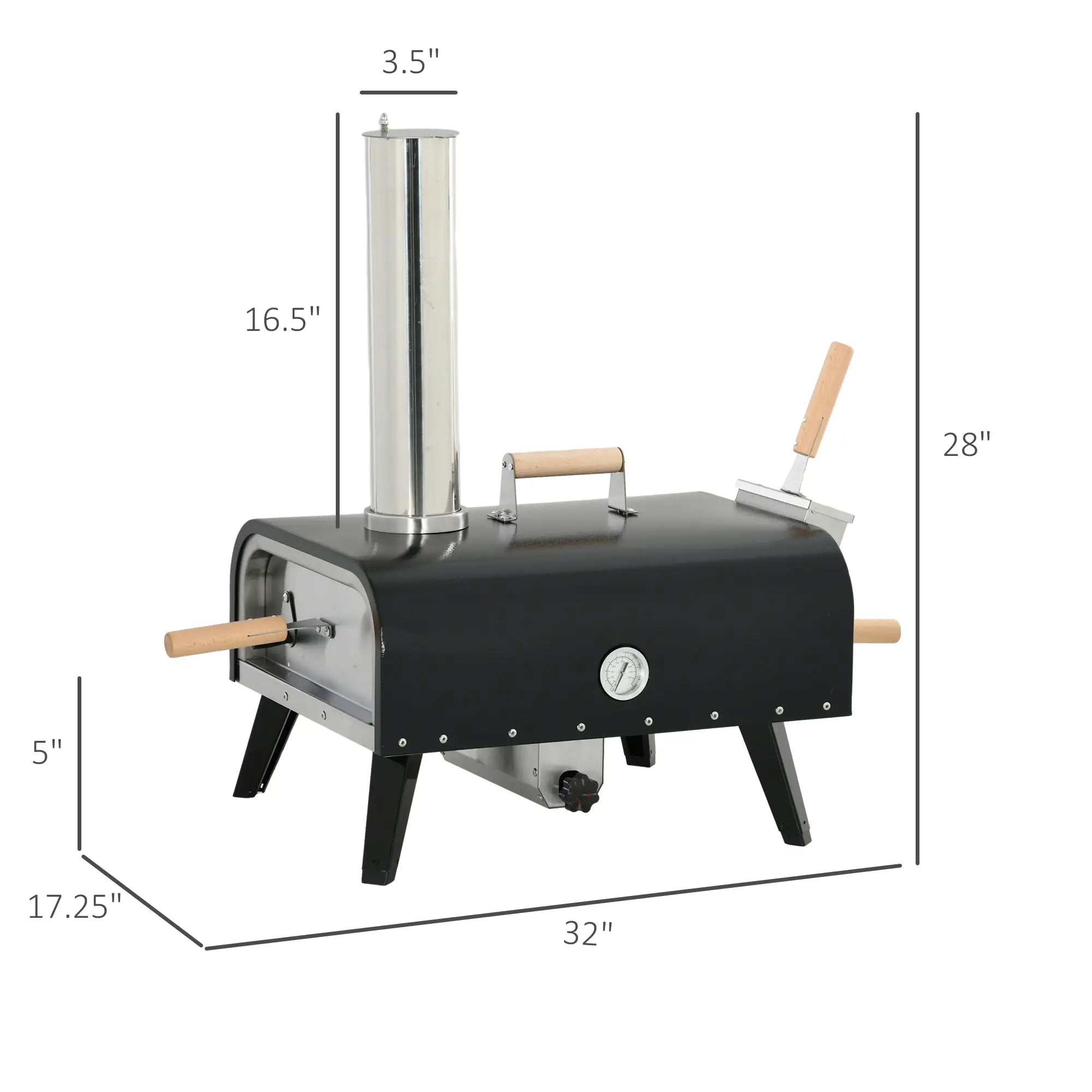 Outdoor  Pizza Oven with 12" Rotating Stone
