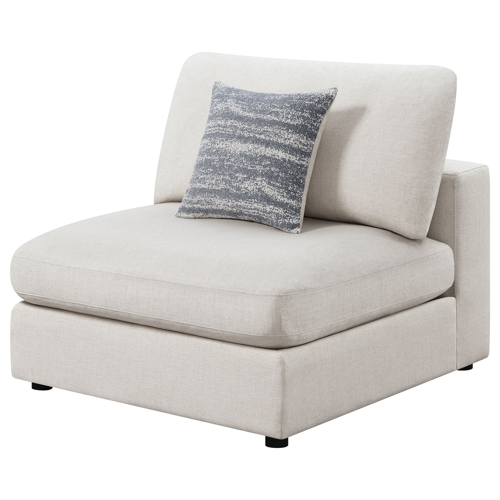 Duncan Beige Upholstered Armless Chair with Removable Cushions