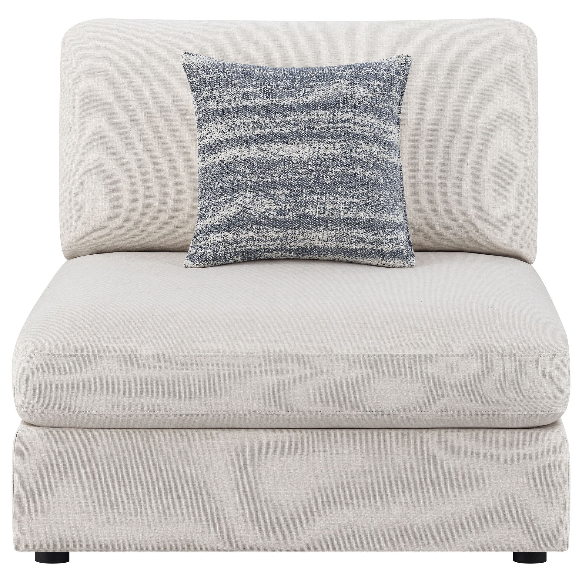 Duncan Beige Upholstered Armless Chair with Removable Cushions
