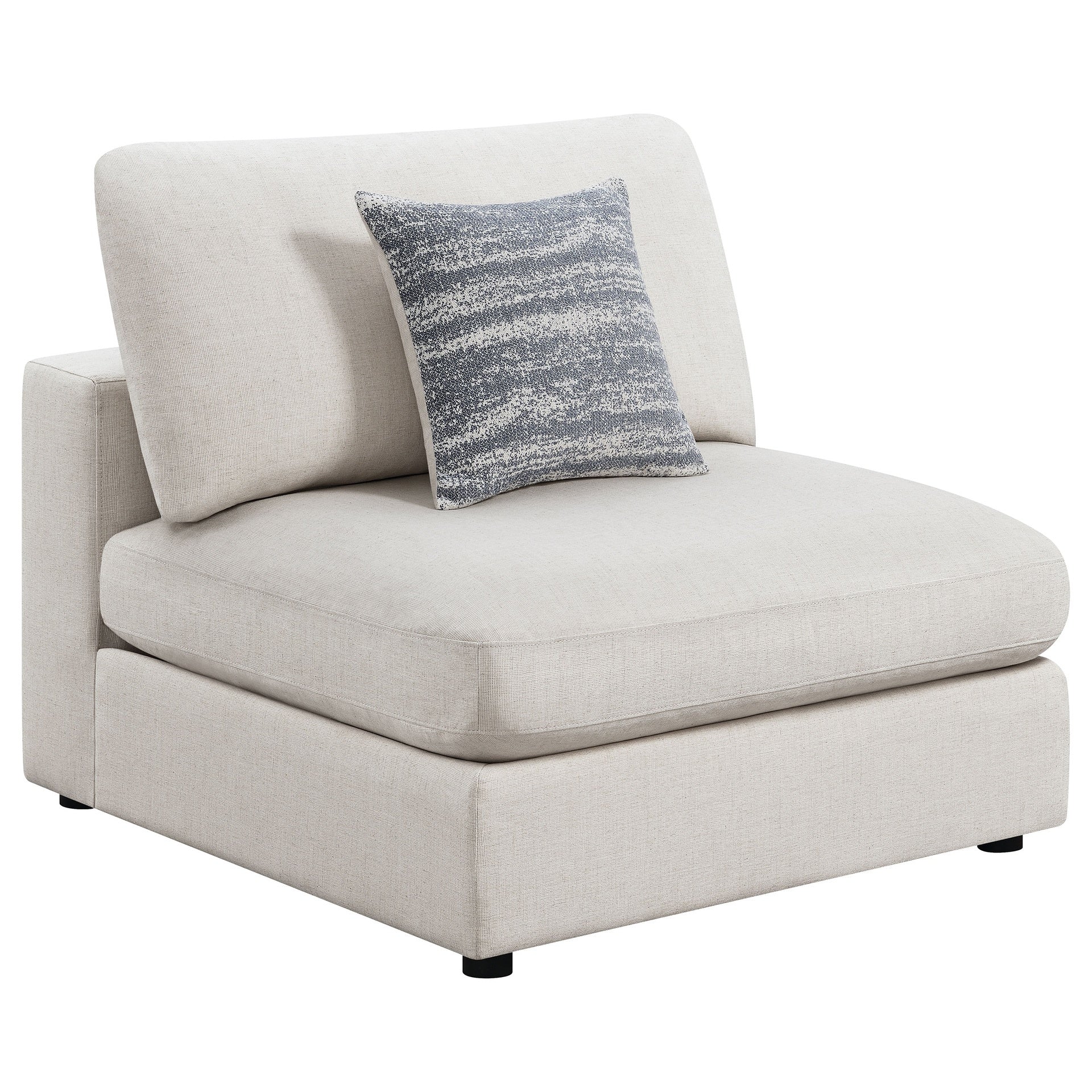 Duncan Beige Upholstered Armless Chair with Removable Cushions