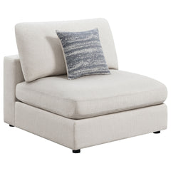 Duncan Beige Upholstered Armless Chair with Removable Cushions