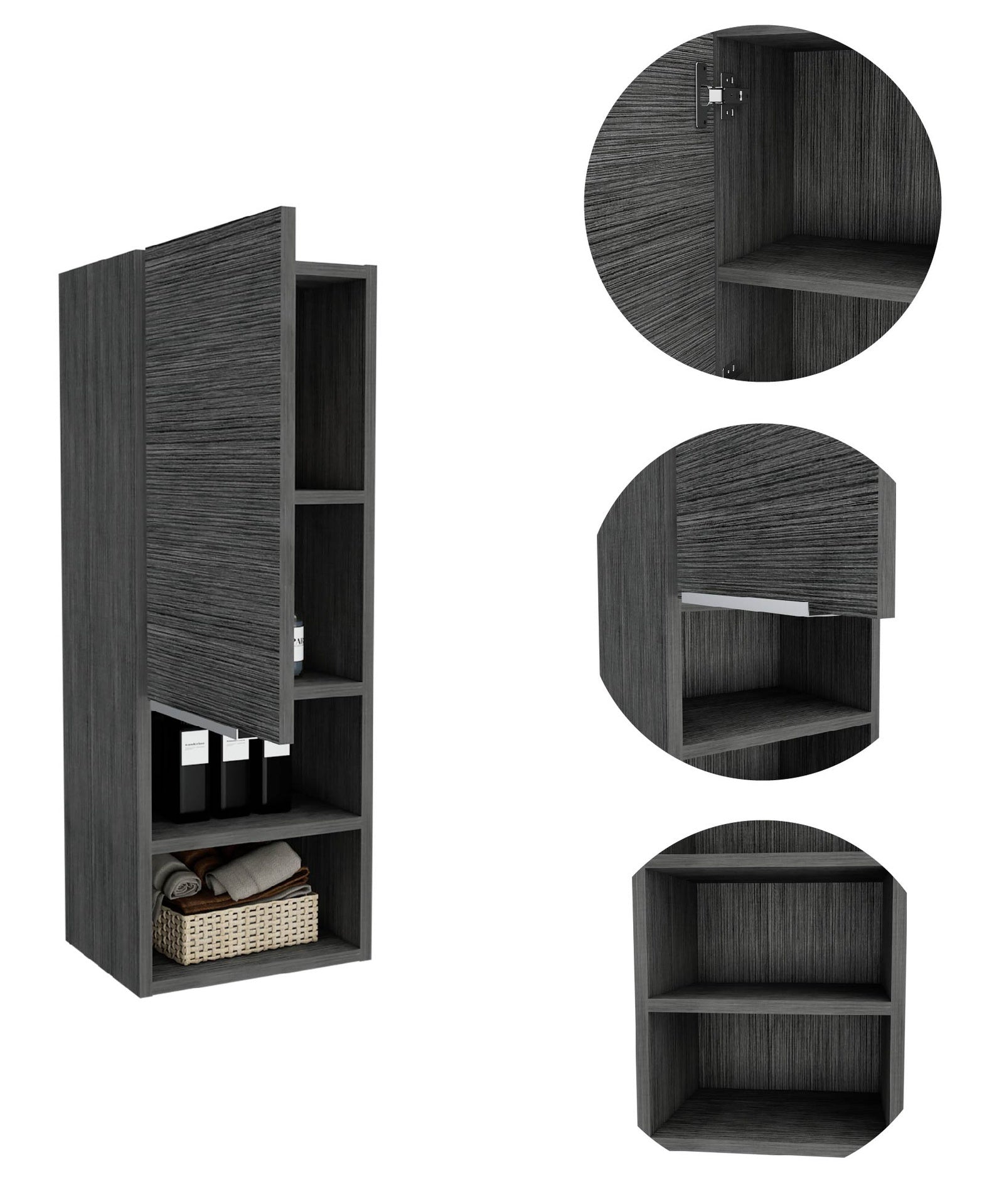 Smokey Oak Rectangle 2-Shelf Medicine Cabinet