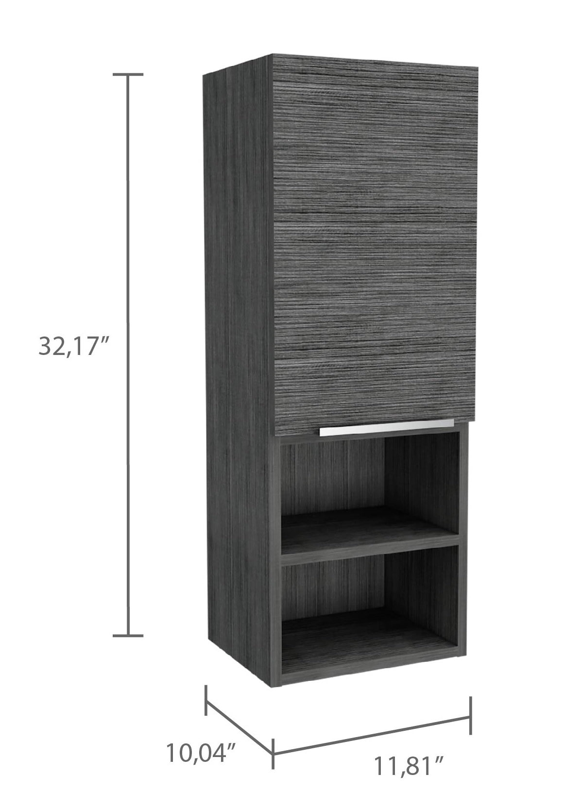 Smokey Oak Rectangle 2-Shelf Medicine Cabinet