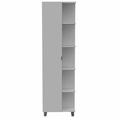 White 5-Shelf Linen Cabinet