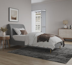 Twin Bed in Gray and Gold